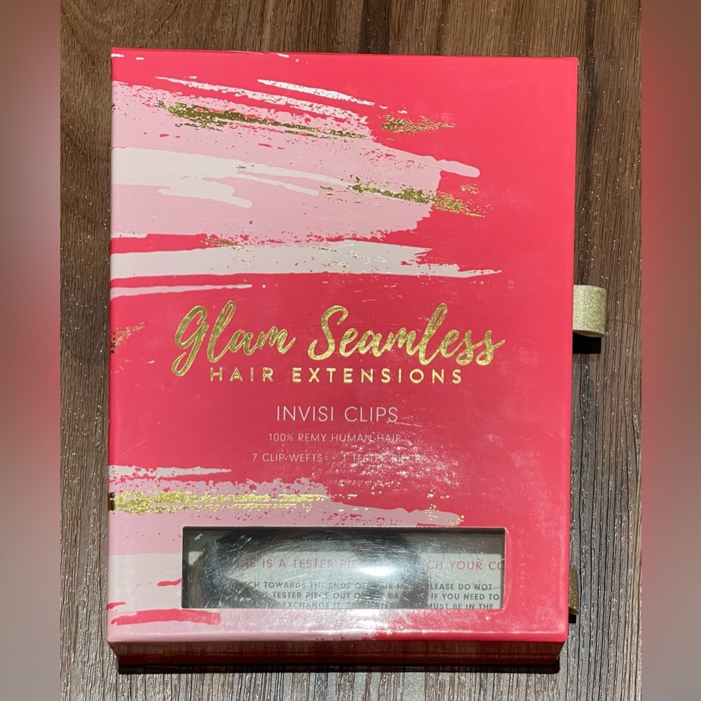 New Glam Seamless Invisi Clip-in 16” Brown Sugar Swirl 2/4/6  Hair Extensions